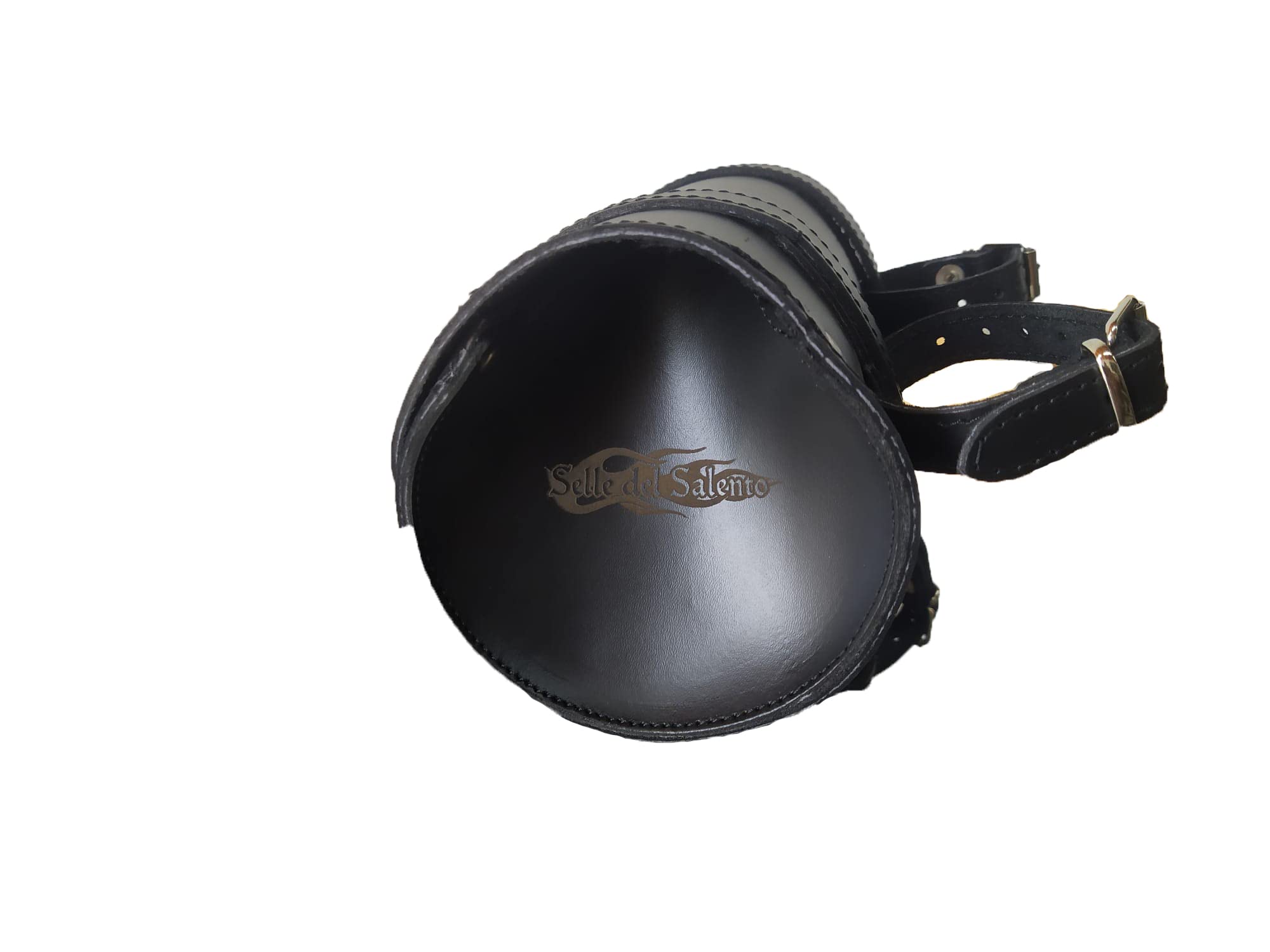 Selle del Salento Barilotto borsa moto 25x12 con incisione teschio con scritta Motociclista strana meravigliosa gente shull compatibile con harley devindson