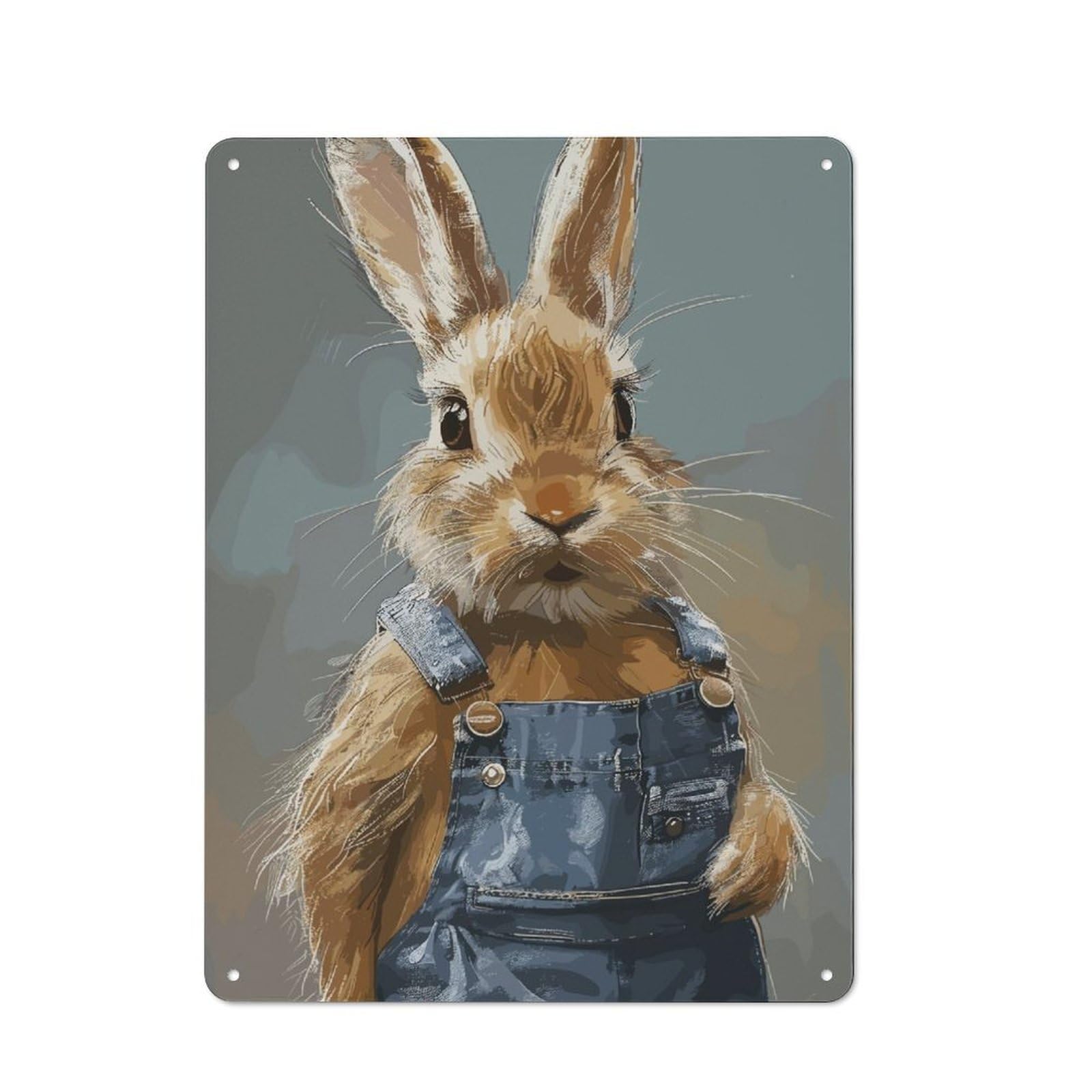 Junmoney Hare Fashion Rustic Metal Sign 40X30cm For Lounge Or Reading Corner, For Reading Corner Decorators