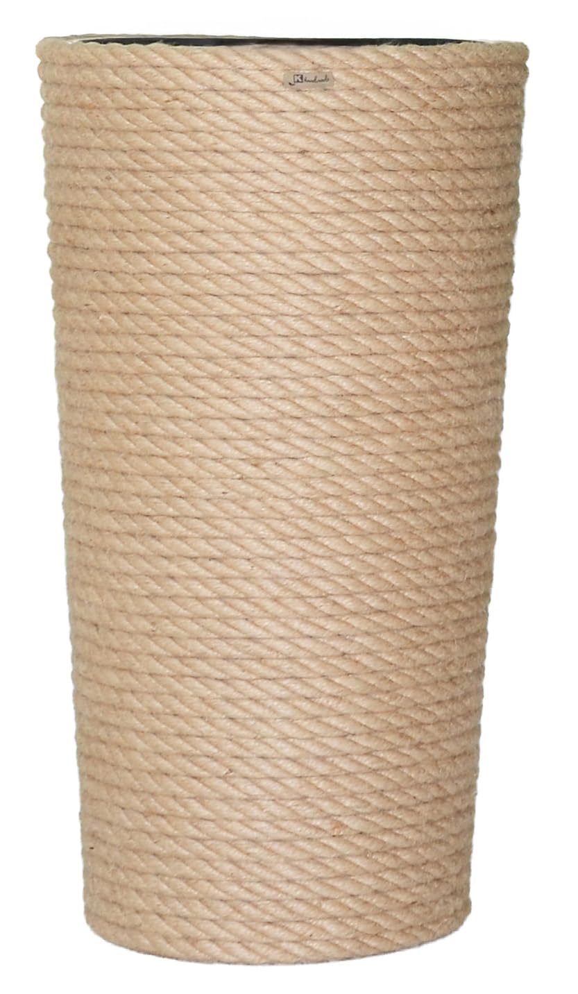 KERD Cache-Pot Haut Rond en Corde de Jute 28 cm, Style Premium (16mm), EKO Natural, Panier pour Plantes