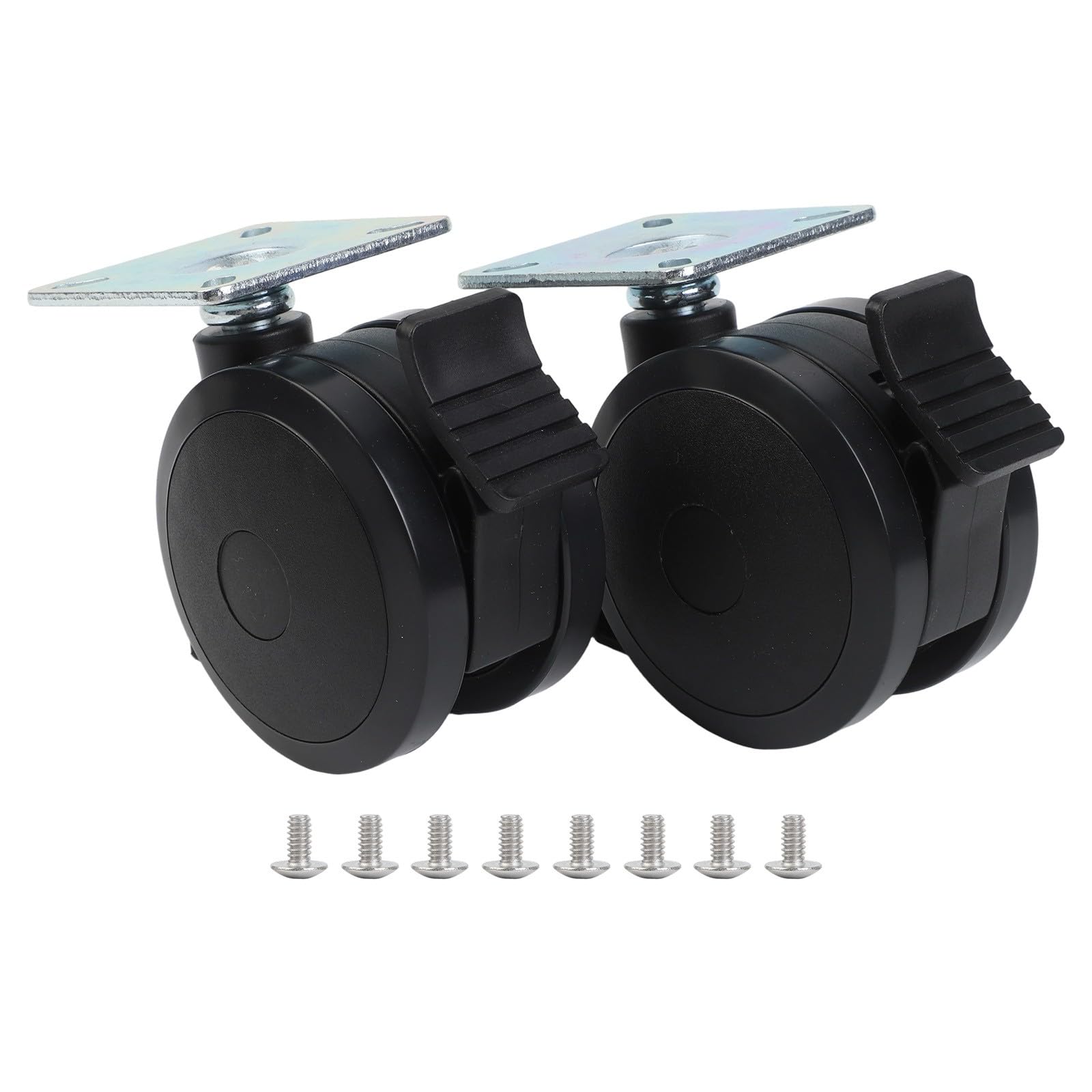 Whychstore Set di ruote di ricambio per griglie Weber Spirit serie 200/300, adatto per modelli E-210/E-215/E-310/E-315/E-320/E-330/EX-315, include 2 ruote nere da 7,4 cm con piastre di montaggio e