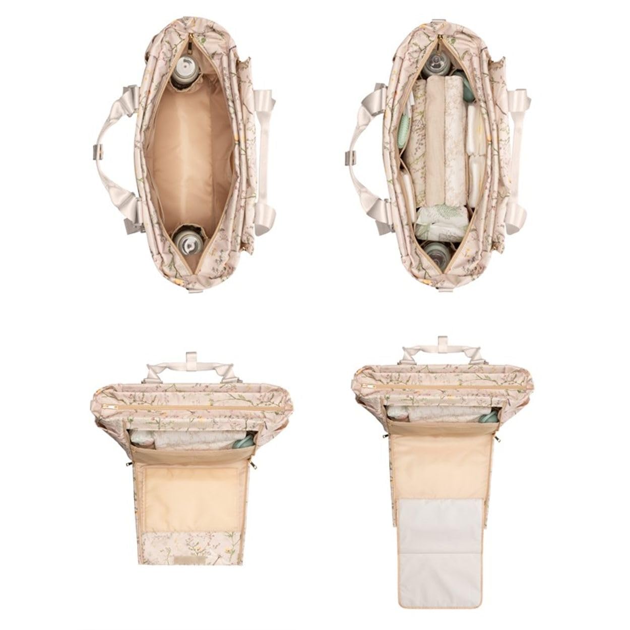 Kikkaboo Wickeltasche Florence Wickelunterlage, Reißverschluss, Flaschentaschen beige