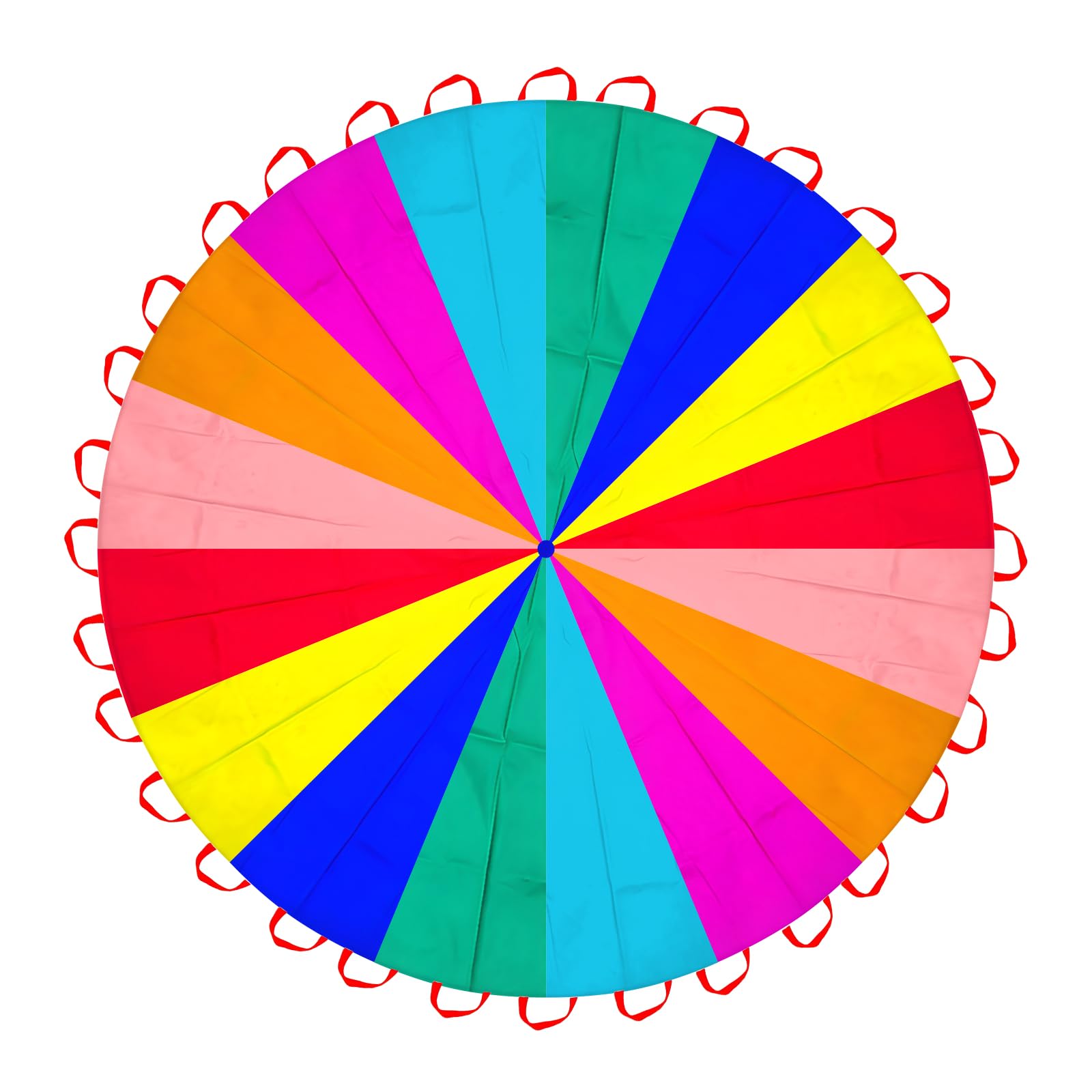 6.5ft/10ft/12ft/13ft/16.4ft/20ft Rainbow Parachute for Outdoor Party Games, Kids Play Parachute Group Cooperative Team Game Toys, Family Get-Together Entertainment