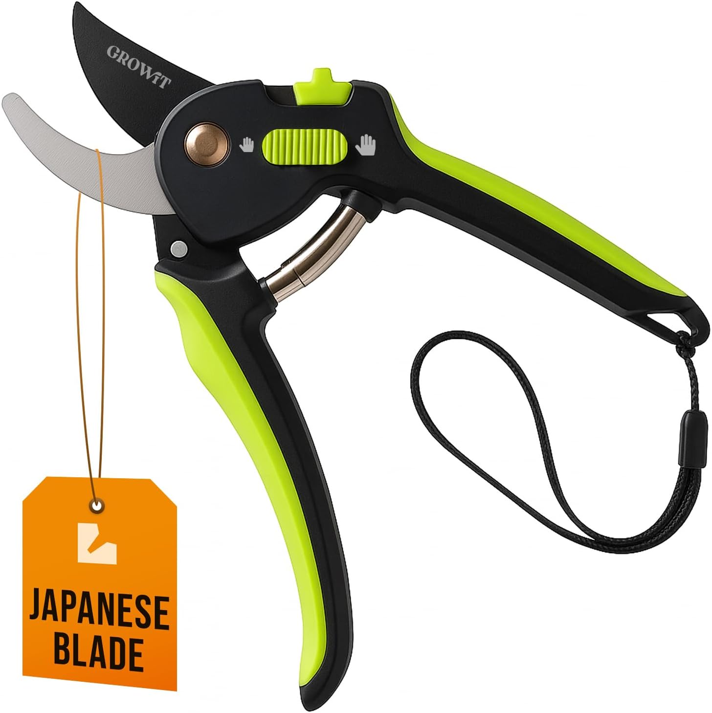 Craft911byLIME Hedge Clipper Pruning Shears - Cuts 3x Easier for Seniors Weak Hands - Sharp SK5 Rust-Resistant Steel Blades