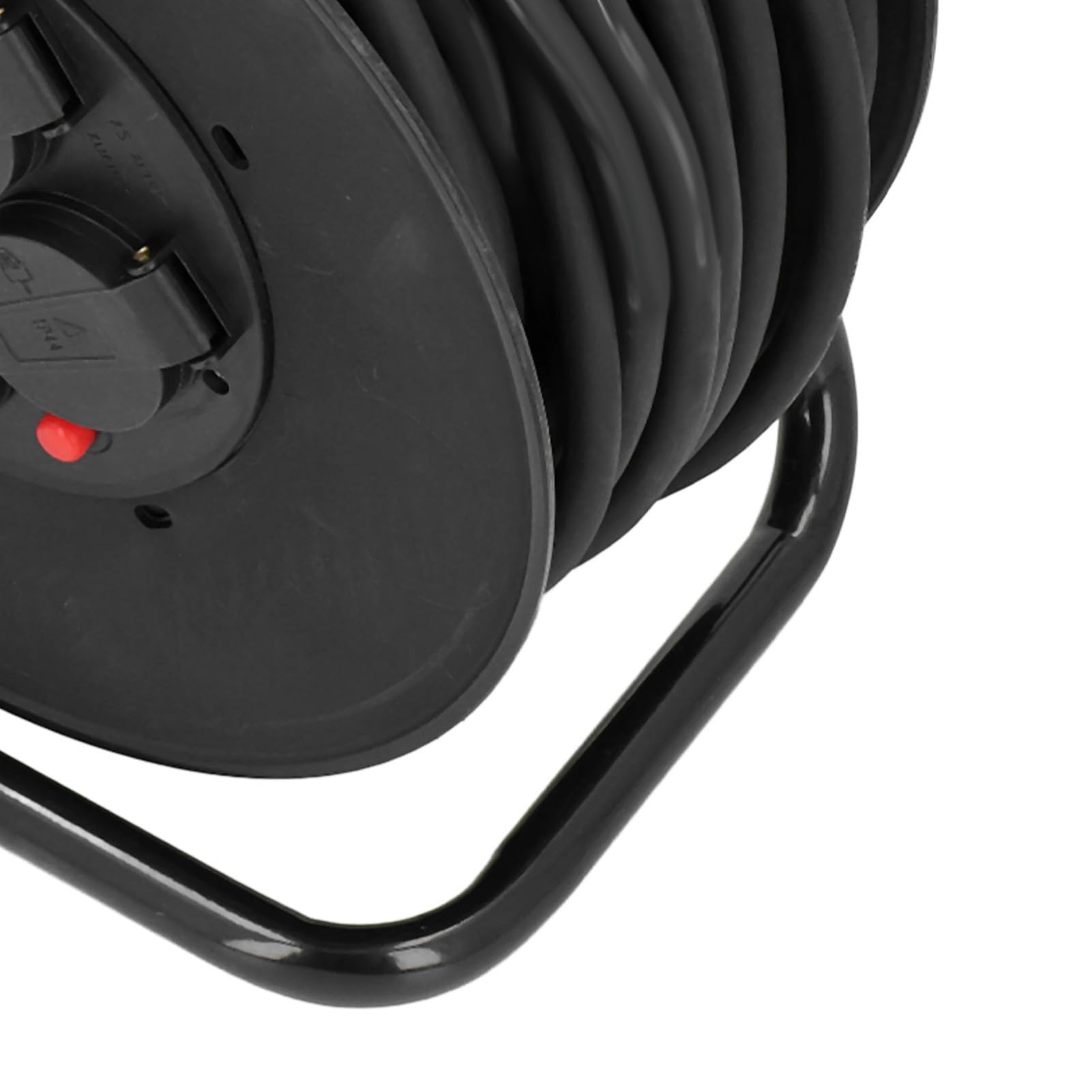 Hyuduo Avvolgicavo Prolunga per Esterni Bobina 35m H05RR F 3G2.5mm² 4 Prese IP44 Acciaio Inossidabile PP Neoprene Rame per Officina da Giardino Uso in Cantiere