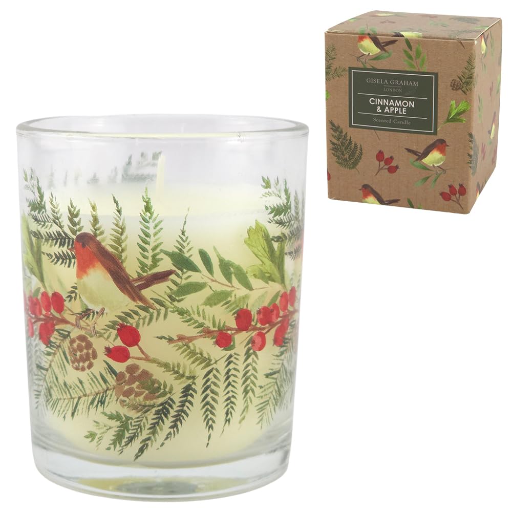 Crafty Capers Multi Garden Robin | Christmas Scented Candle | Gisela Graham | Boxed Gift | 7Cm Tall