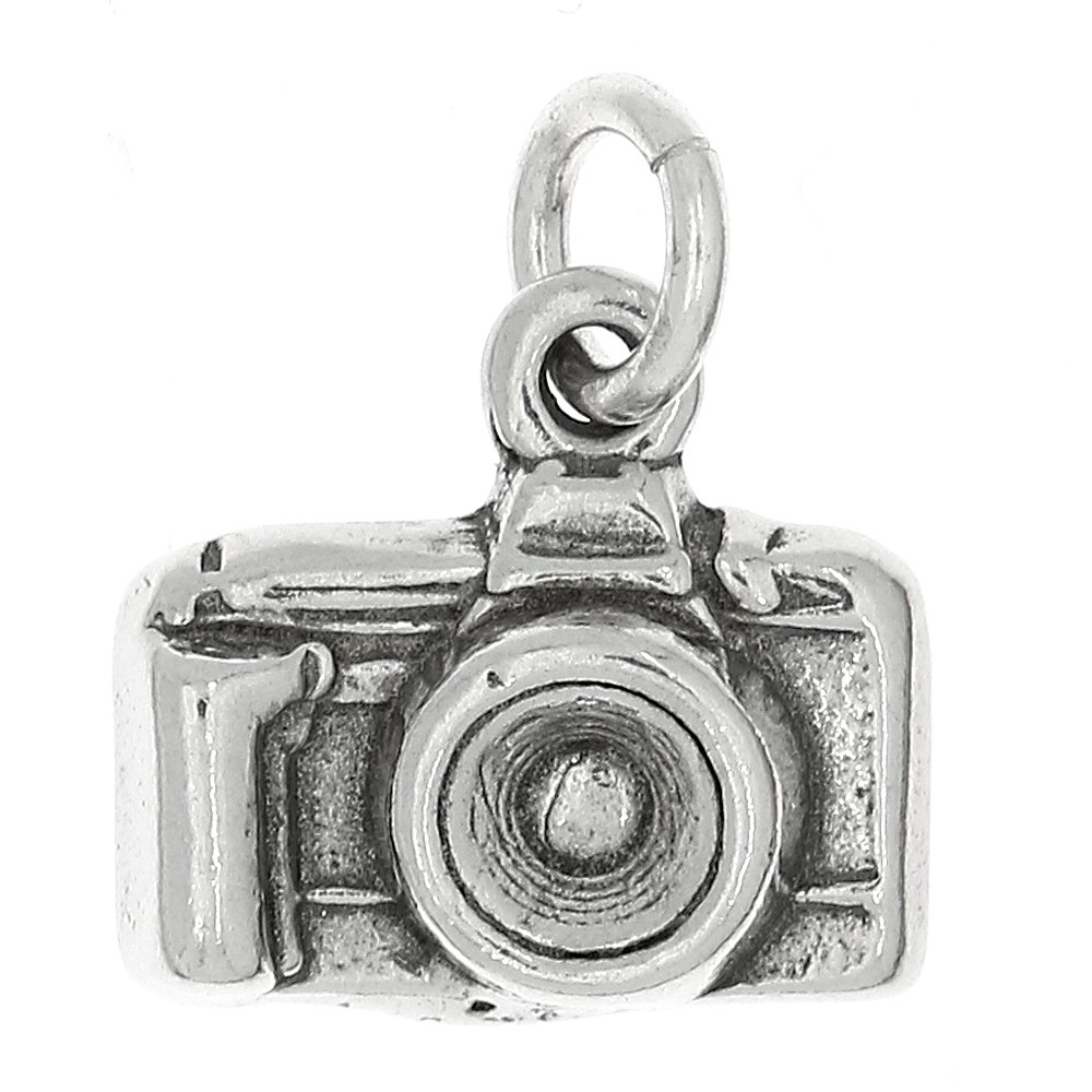 LGU Sterling Silver Oxidized 3D Point and Shoot Camera Charm