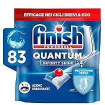 Finish Quantum Infinity Shine Pastiglie Lavastoviglie, 83 Capsule Lavastoviglie, Pastiglie per Lavastoviglie per una Pulizia Profonda e Stoviglie Brillanti