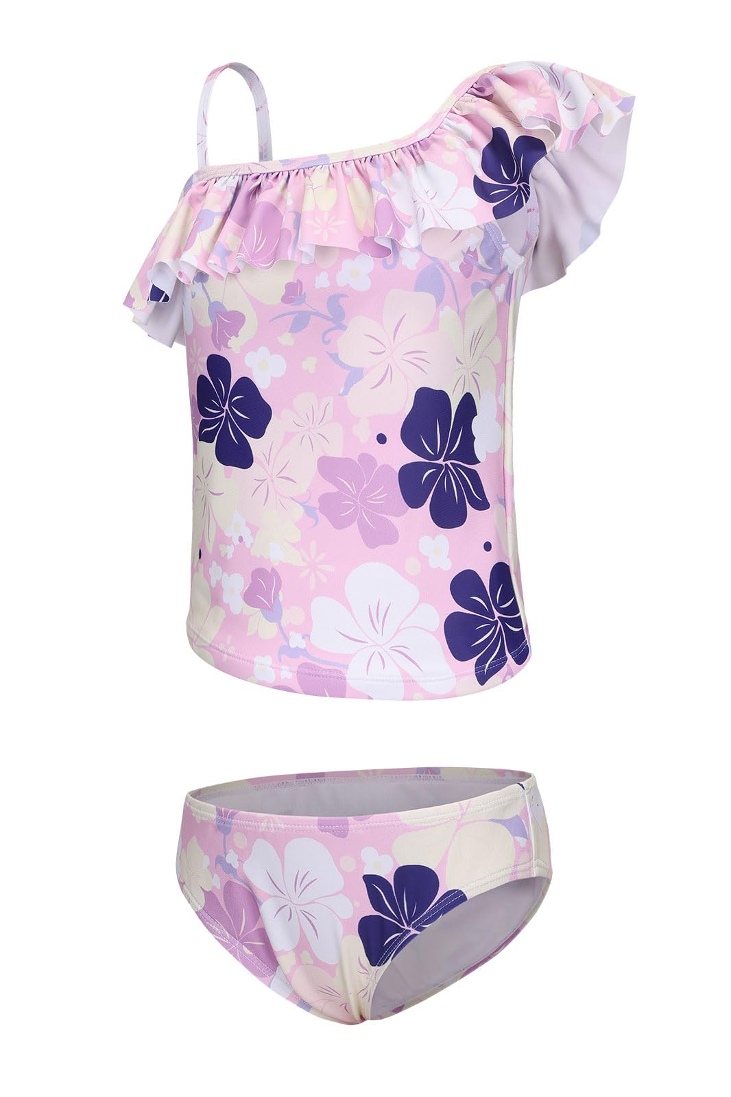 Girls Two Piece Swimsuits Hawaiian Ruffle Tankini Swimwear Bathing Suit Set