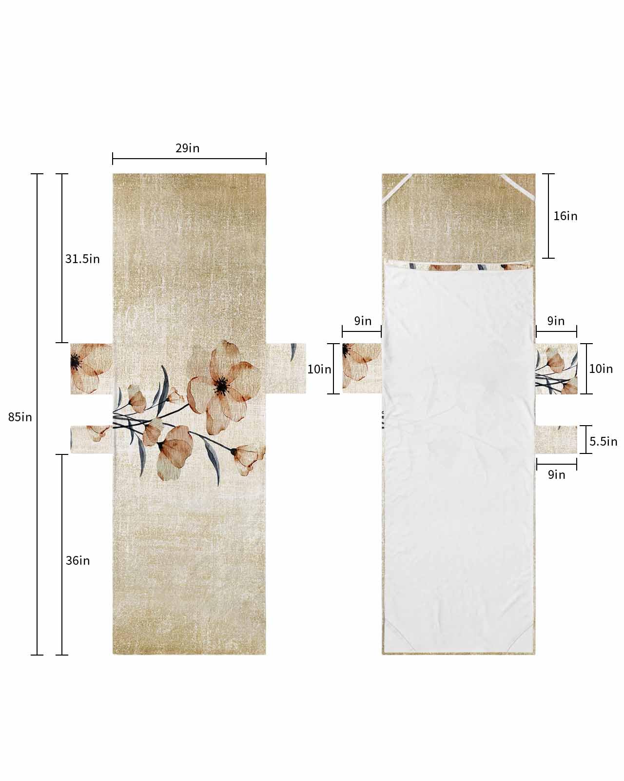 Brown Spring Floral Beach Lounge Chair Towel Cover, Soft Chaise Lounge Towel with Side Pockets Patio Pool Chairs Cover for Beach/Pool Sunbathing 29x85 Vintage Elegant Summer Botanical