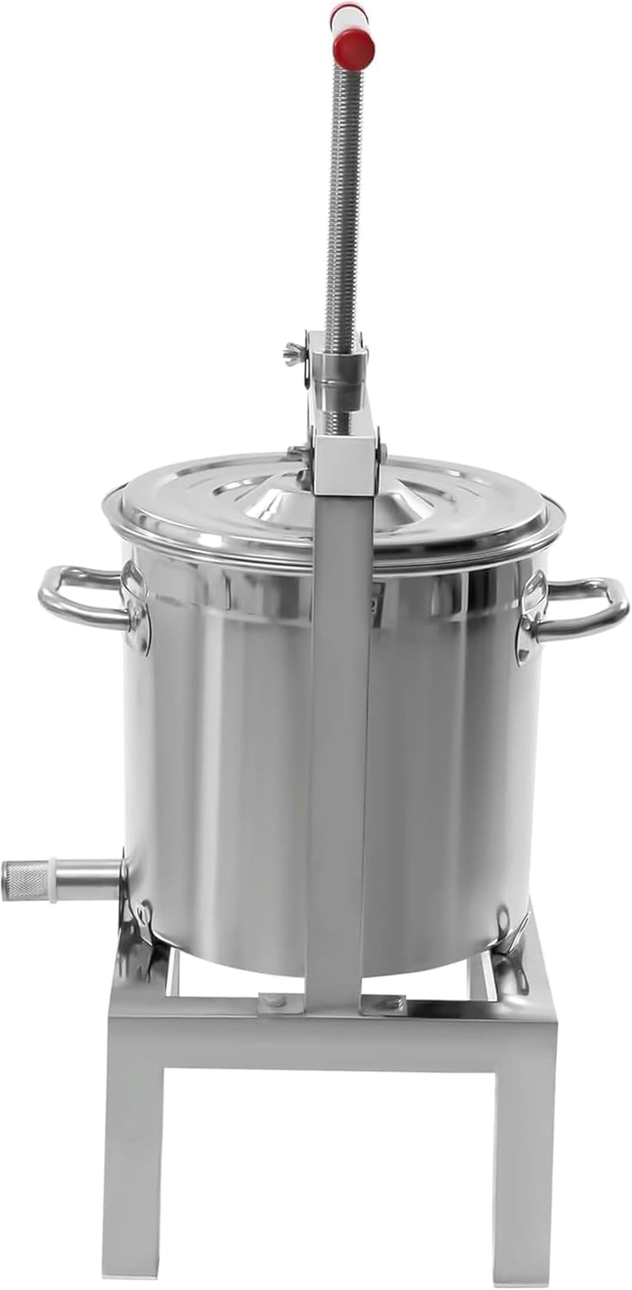 Obst Wein Presser, 10L/2.6Gal Obst Gemüse Honig Presser Saft Maker Mit T-Form Griff, Edelstahl Fass Presse Maschine Cider Trauben Herstellung Presse Extraktor Für Wein Und Saft Herstellung~/