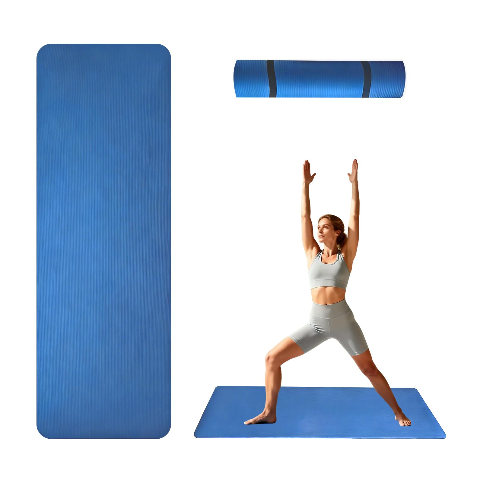 Ultra-Thick 10mm Fitness Yoga Mat 72 8 24 Anti-slip Fitness Mat made of Durable NBR Material available in