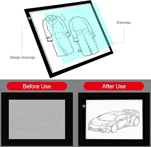 Miniatura 2 de Caja de luz grande A1, almohadilla de luz magnética, mesa de luz LED portátil y ultrafina, almohadilla de luz artística para dibujo de tatuajes,