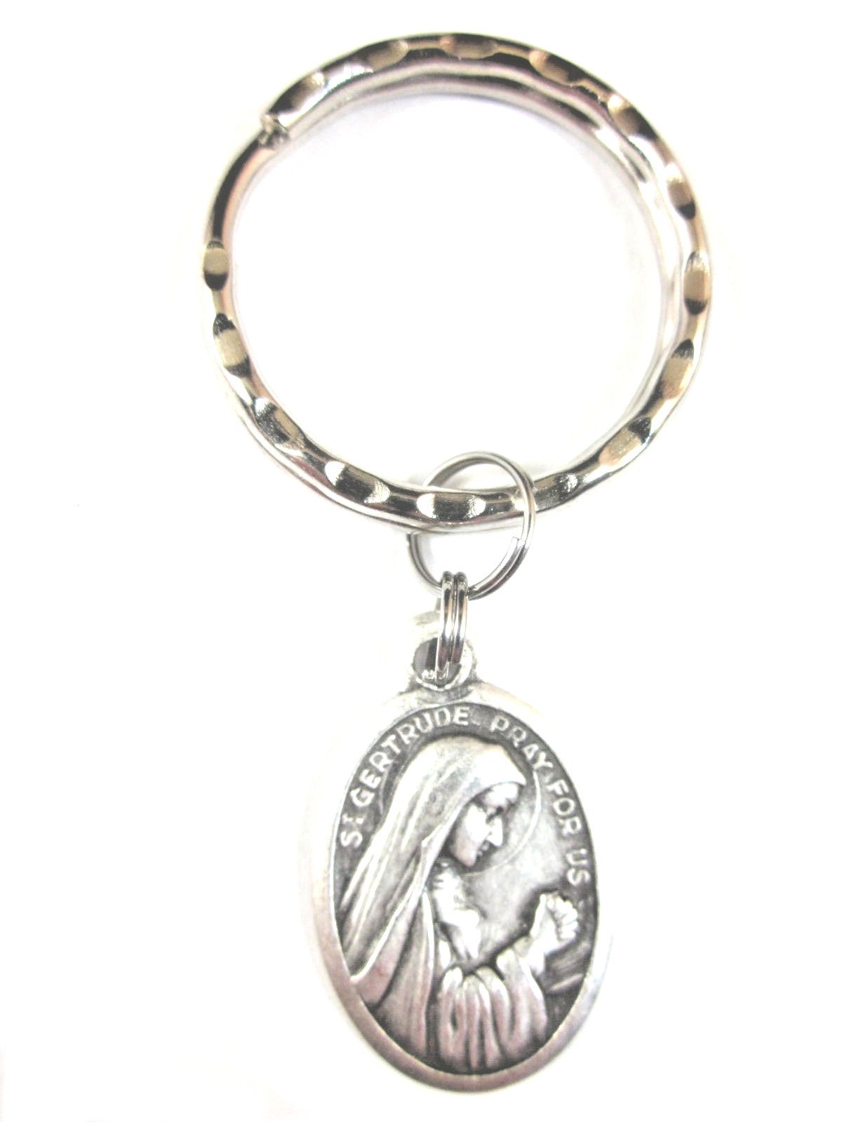 VPP St Gertrude The Great Pray for Us Medal Italy Key Ring Gift Box Prayer Card