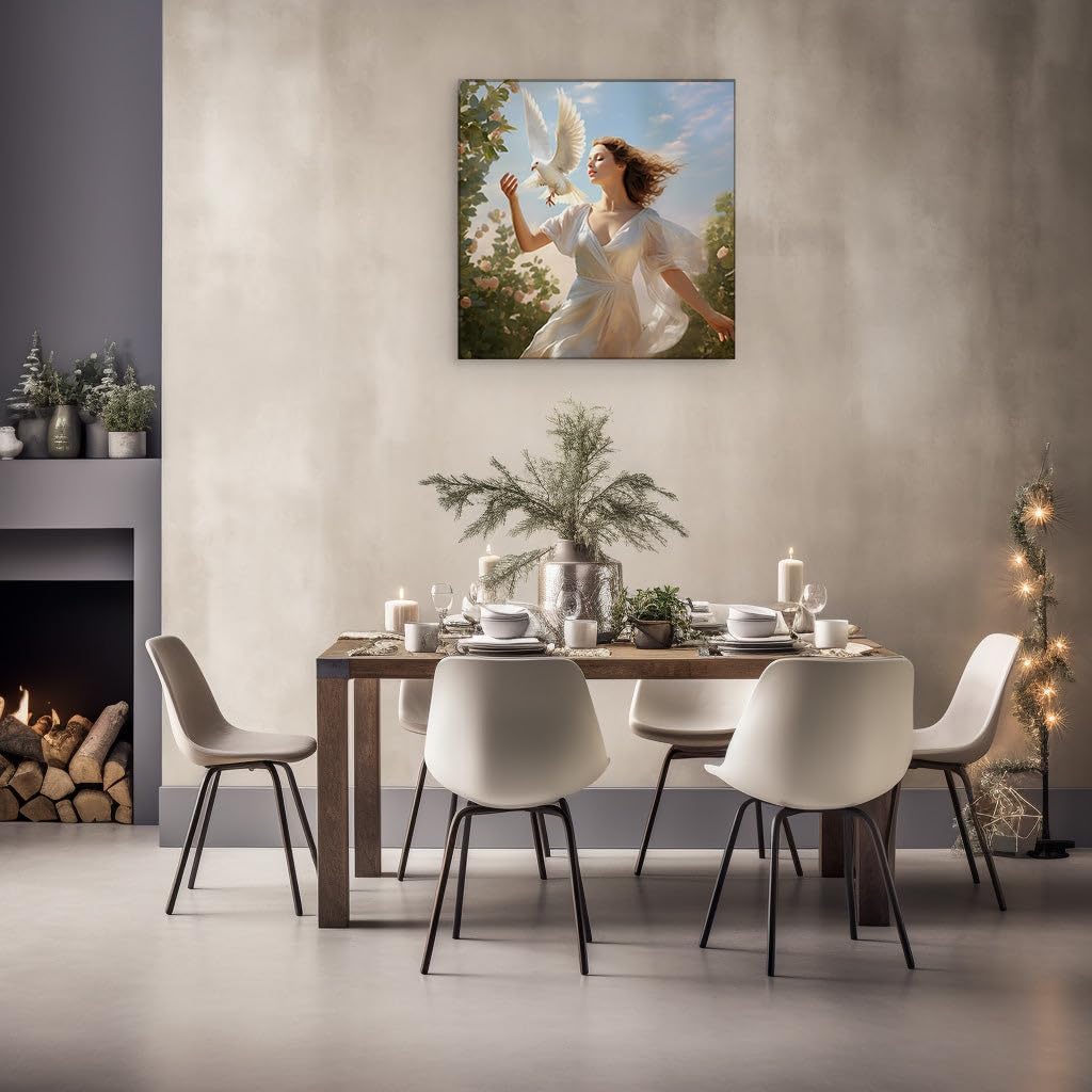 Canvas for Living room. Whispers of Serenity: Unveiling Grace in the Garden of Dreams, 27 x 18 inch Canvas Wall Art - Contemporary Masterpieces - Inspirational Office Decor - 69x46 cm (27x18 inch)