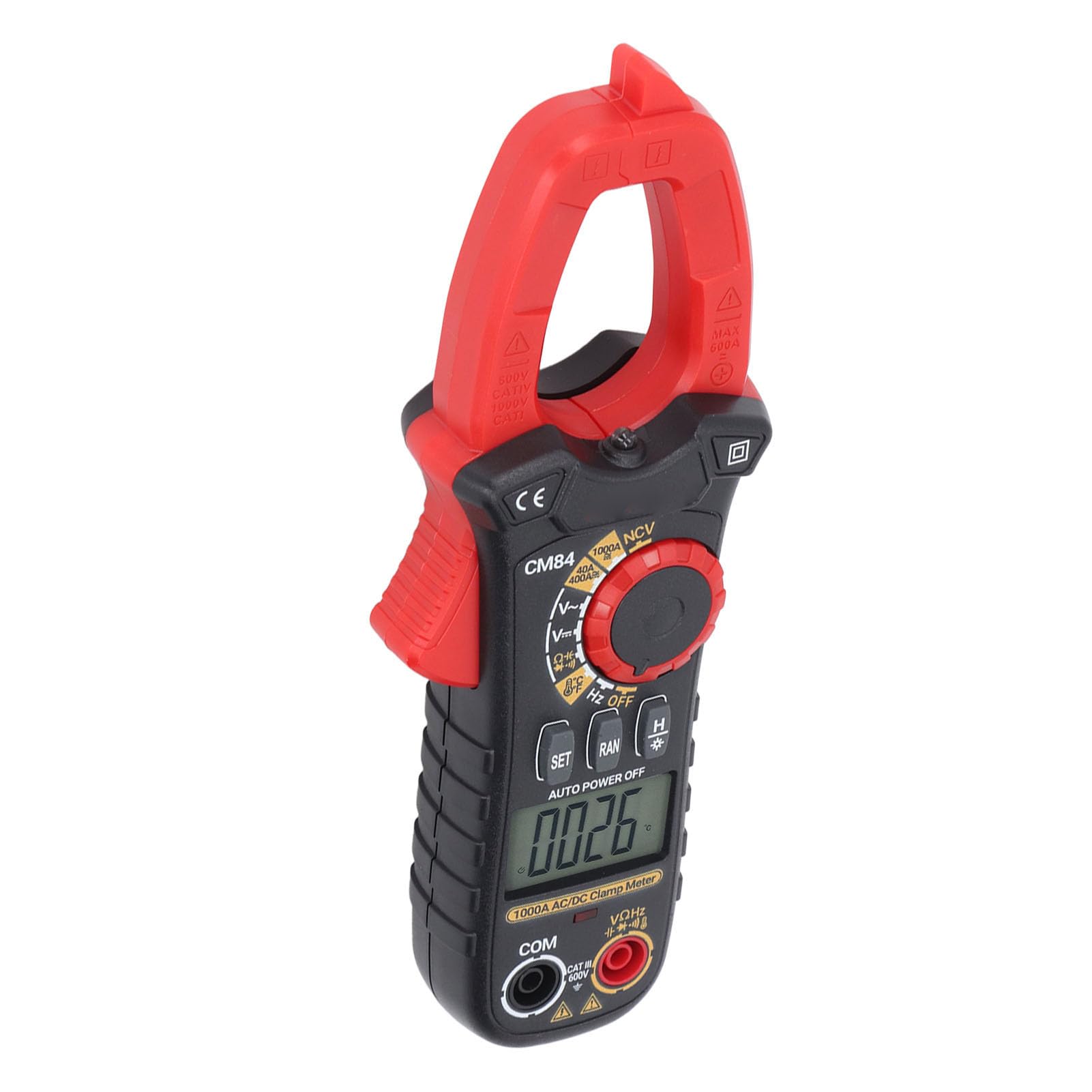 Demeras Multimetro Digitale A Pinza Tester di Corrente Ad Alta Precisione per Lavori Elettrici Misurazione CA 1000 A CC con Display LCD e Torcia Elettrica