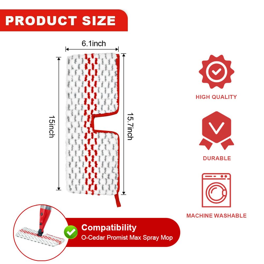 BettaWell Microfibres Recharge pour Serpillère Vileda Spray, Serpillère pour O-Cedar ProMist Max Spray Mop, 2 en 1 Réutilisable pour Vileda 1-2 Spray Max Balai Recharge