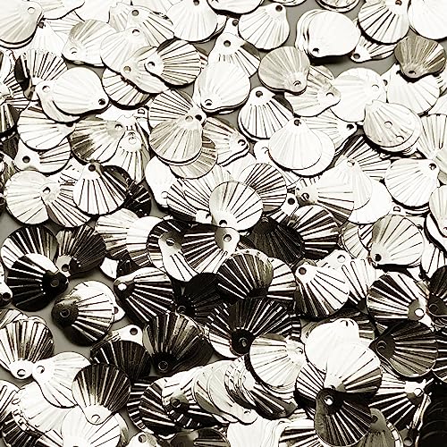 10mm Shell Sequins Silver Shiny Metallic Made in USA