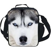 CAIWEI Animal Dinosaur Cat Shark Husky and Dolphin Insulated Lunch Box Cooler Bag Husky 1