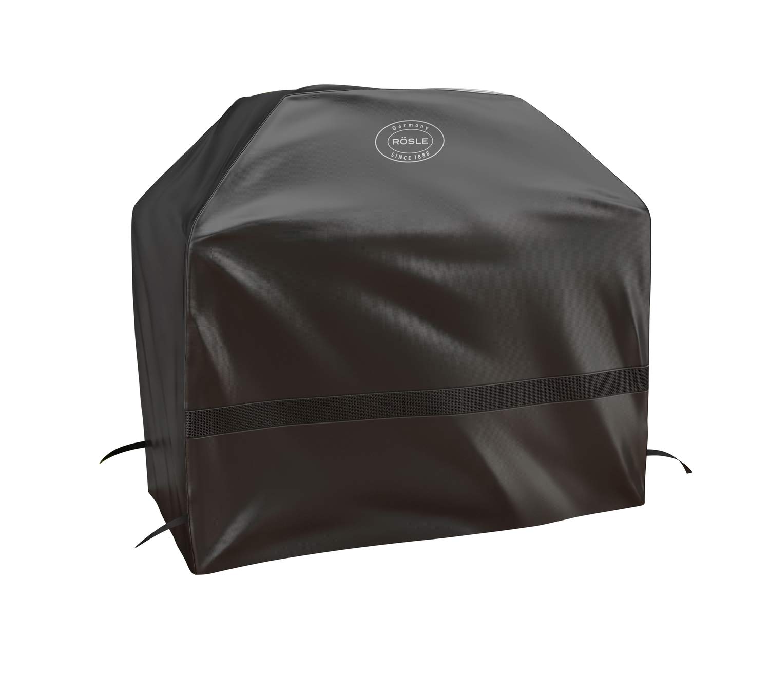 RÖSLE Abdeckhaube BBQ-Station MAGNUM G3/PRO G3, Hochwertige Schützhülle aus 100% Polyester, mit praktischem Klettverschluss zum Fixieren, wasserdicht, Schwarz