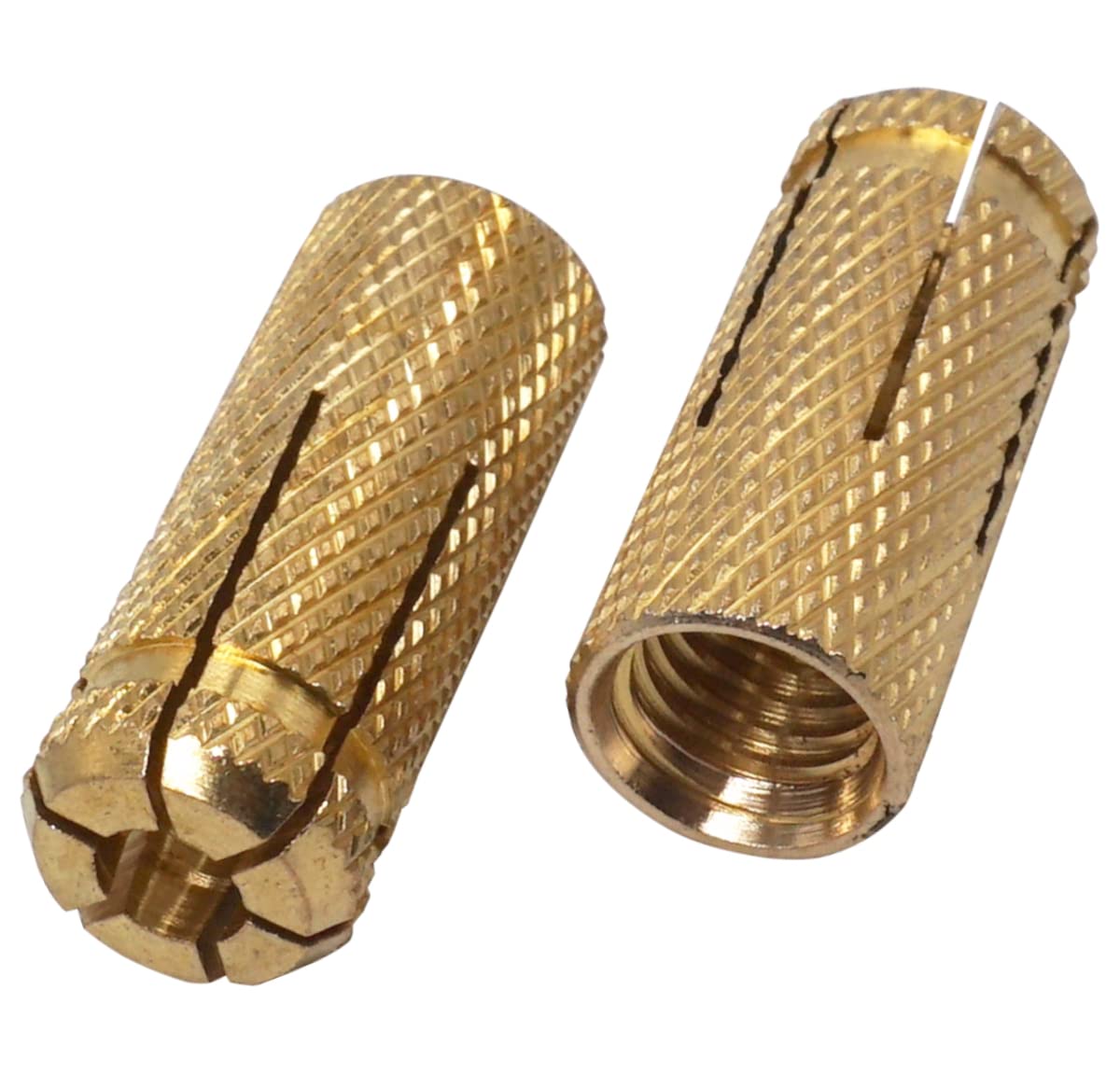 Skir'co Yellow (6 Pcs) Brass Drop In Anchors M12 X 38 Mm, Bolt Sleeve, Expansion Wall Dowels, Masonry Concrete Anchor