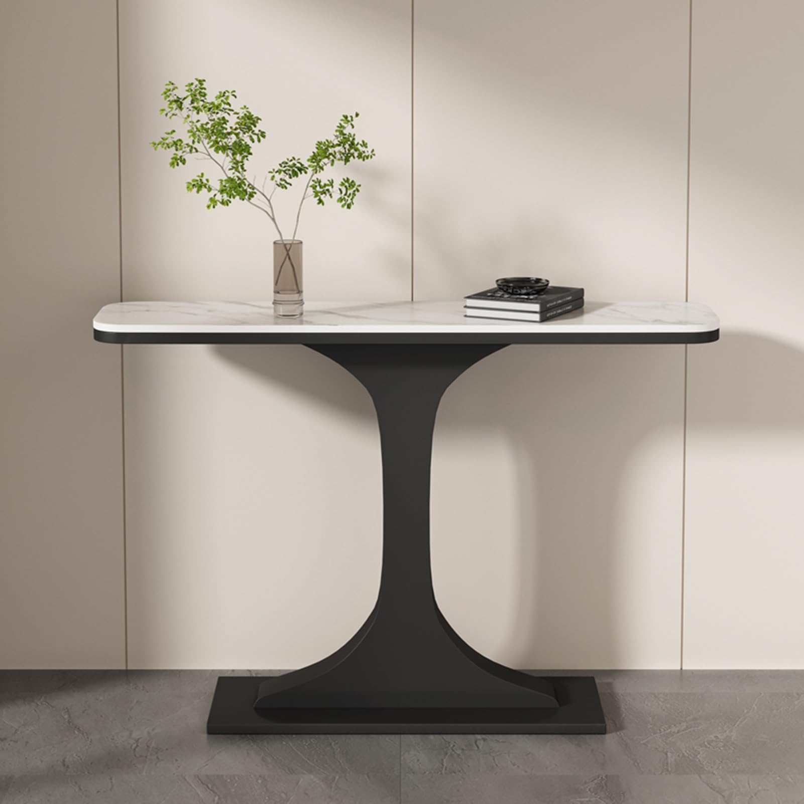 Console d'entrée, Table Console Moderne, Table d'appoint étroite avec Structure en métal, pour entrée, Couloir, Salon, Facile à Assembler (Noir A, 80 cm/31,5 cm)