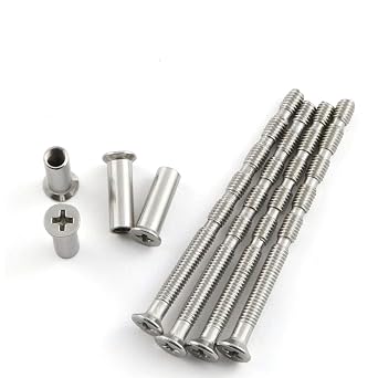 4 Sets Cross Recessed Countersunk Head Screw 3x60 Cross Sleeve M3x16 Lock Rounded Head Iron Screw Door Handle Lever Bolt Connector Fixing Cutting Slot Hinge Screw for Door Lock Fixing