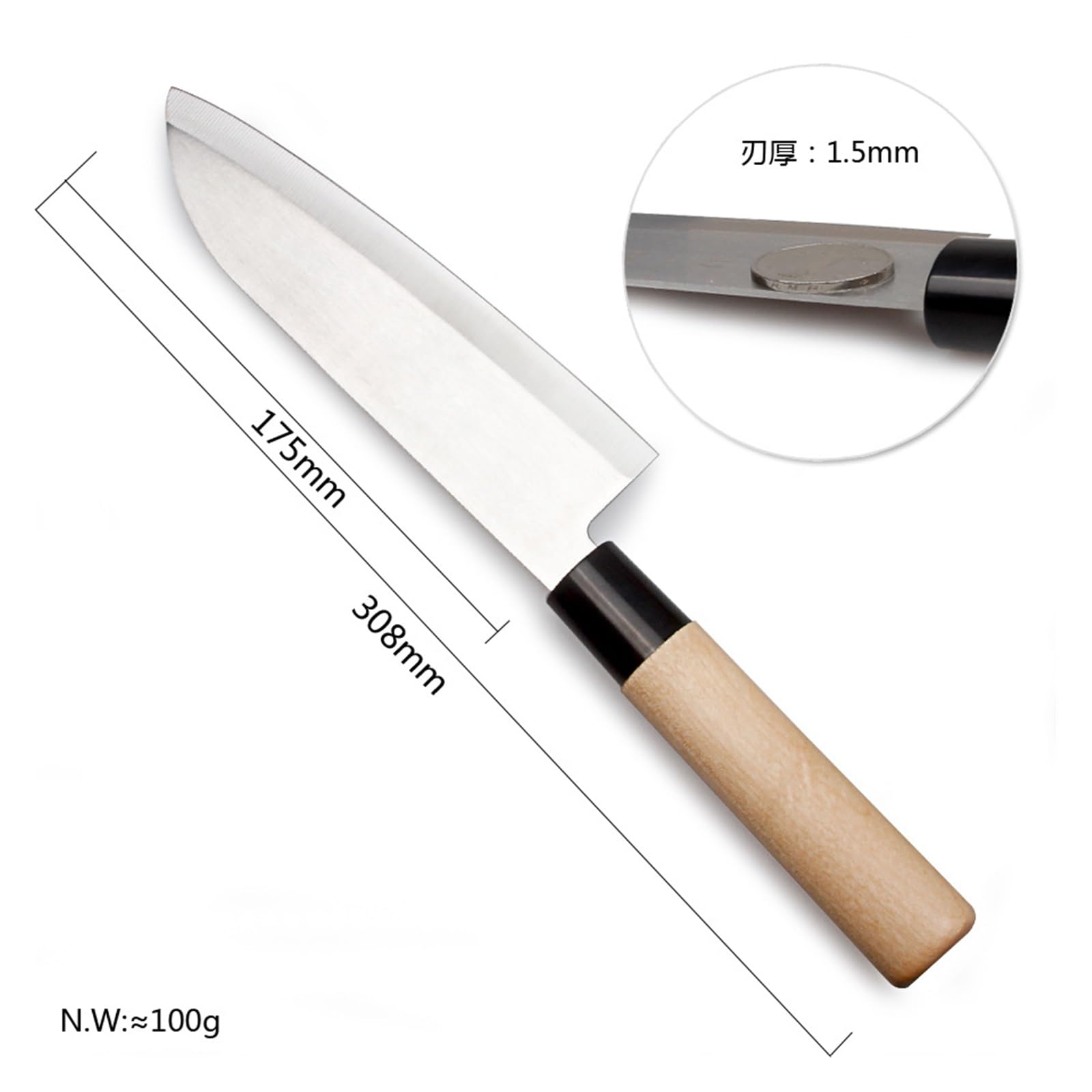 Japanisches Lachs-Sashimi-Messer-Set, Sushi-Fischfilet-Kochmesser-Set, Schneiden, Schneiden, Angeln, Küchenmesser