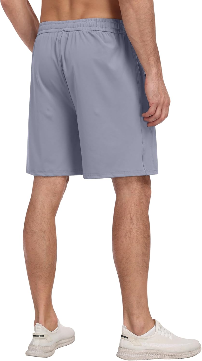 4 Pack Men's Athletic Gym Shorts with Pockets,Running Workout Basketball Hiking Shorts for Men - Image 4
