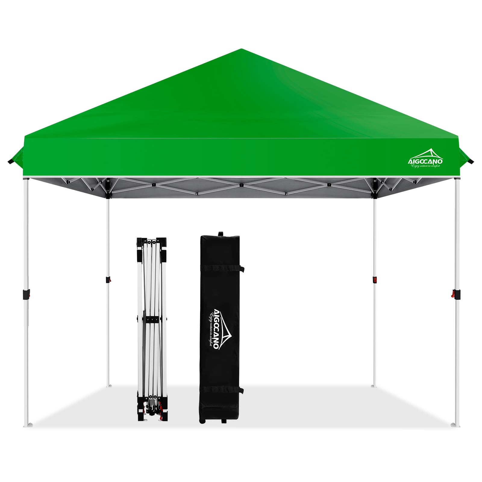 Pop up Canopy Tent,10x10 Instant Outdoor Canopy for Parties with Wheeled Bag(Green)