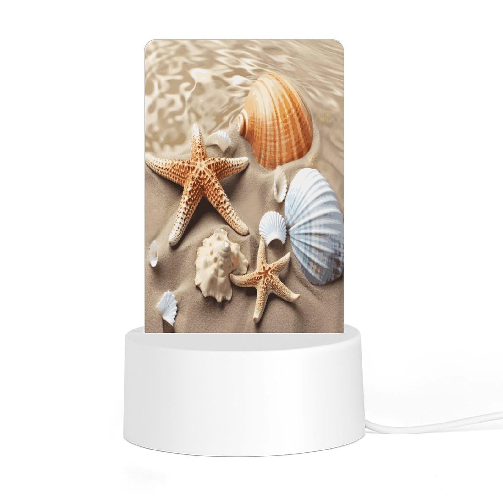 Adfgyerh Style Sea Shell Starfish Night Light Acrylic Material Easy Installation, Home Decor Usb Interface Power Supply, Lamp For Restaurant Bar Cafe Room Decor