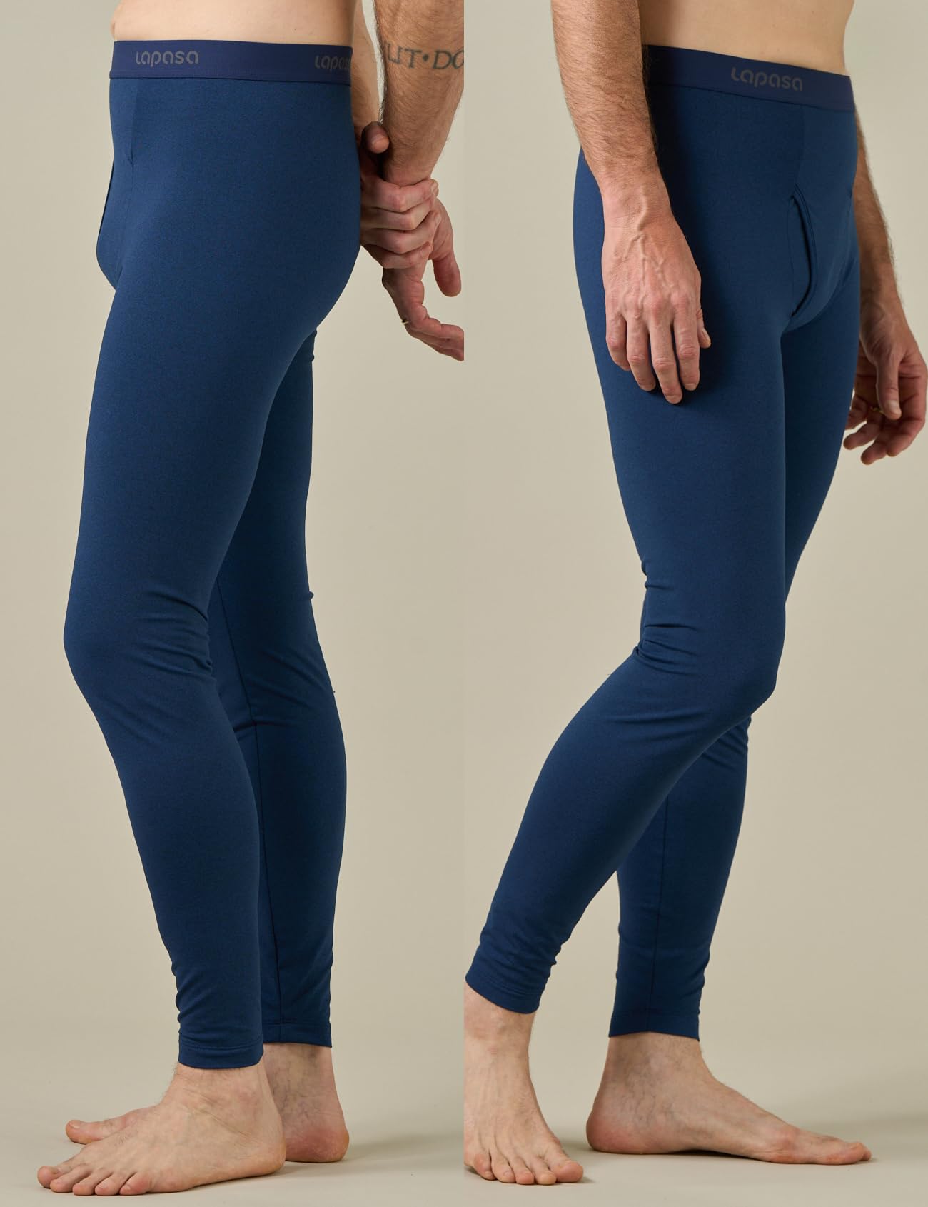 LAPASA Pacco da 2 o 1 Calzamaglie Termica Uomo Fodera in Pile Medio/Pesante Pantaloni Termici Sportivi Strato Base Biancheria Intima Leggings Caldi M10/M25/M56