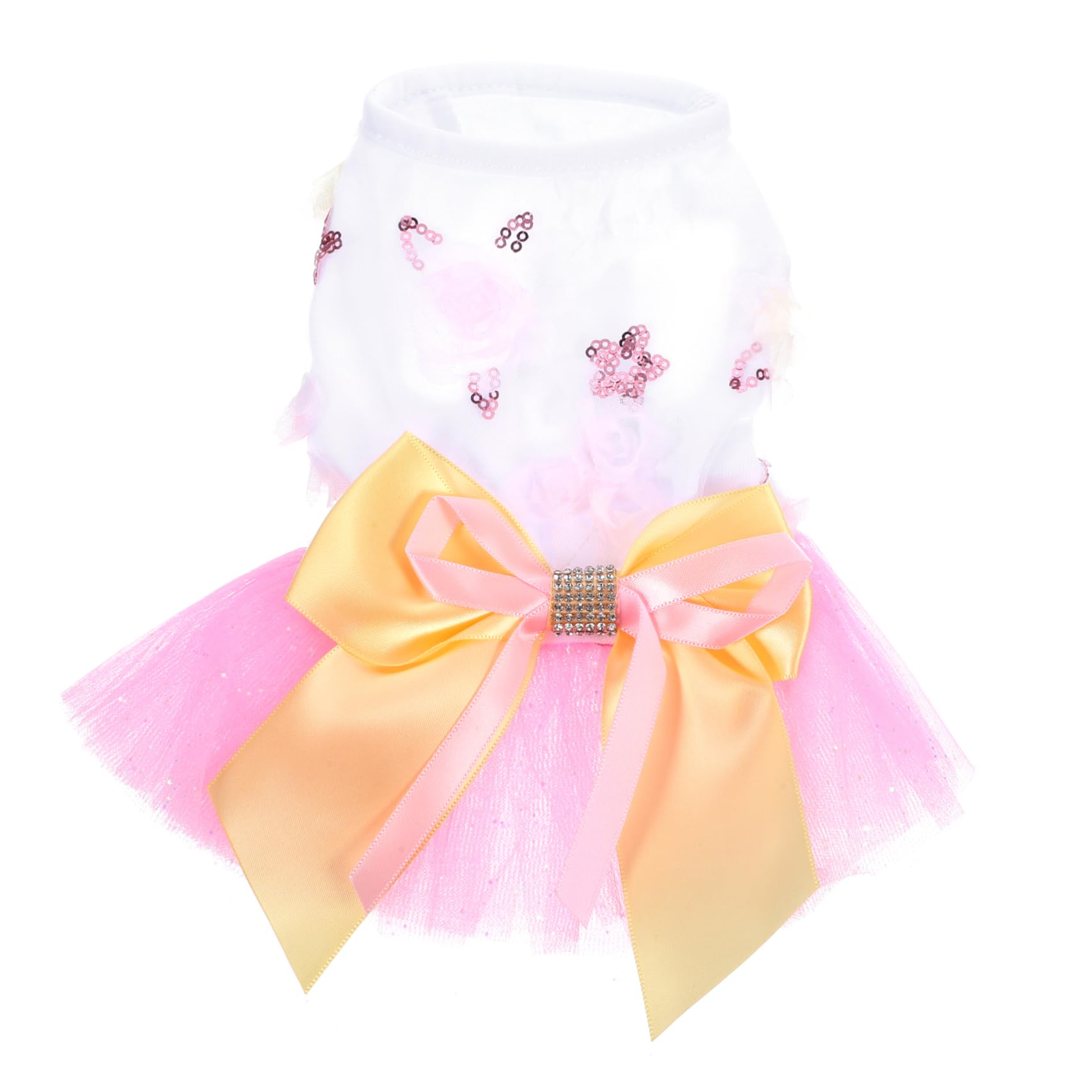 Vêtements été chiot légers en dentelle et paillettes respirantes