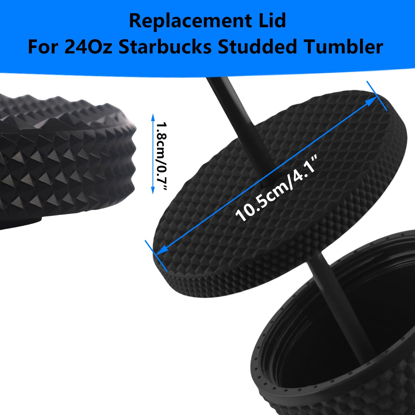 Amazon.com | Replacement Lid for Tumblers, Matte Studded Design, PS  Material with Leak-off Silicone O-ring, for Starbuck 24Oz Cups, Clear,  10.5cm/4.1" Diameter, Black: Tumblers & Water Glasses