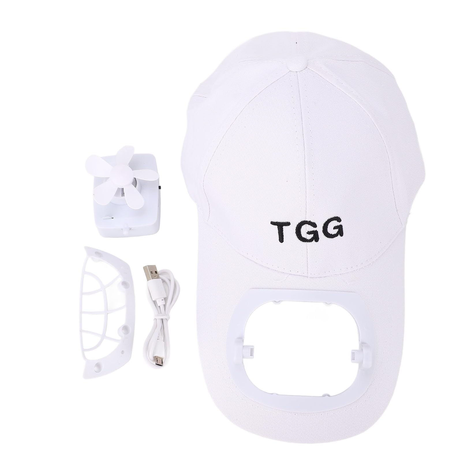 Cappello con Ventola Solare, Berretto Baseball con Tesa Larga Pale morbide Protezione UV Estiva Ricarica USB Berretto Baseball con Ventola Solare per Spiaggia Giardino Sport
