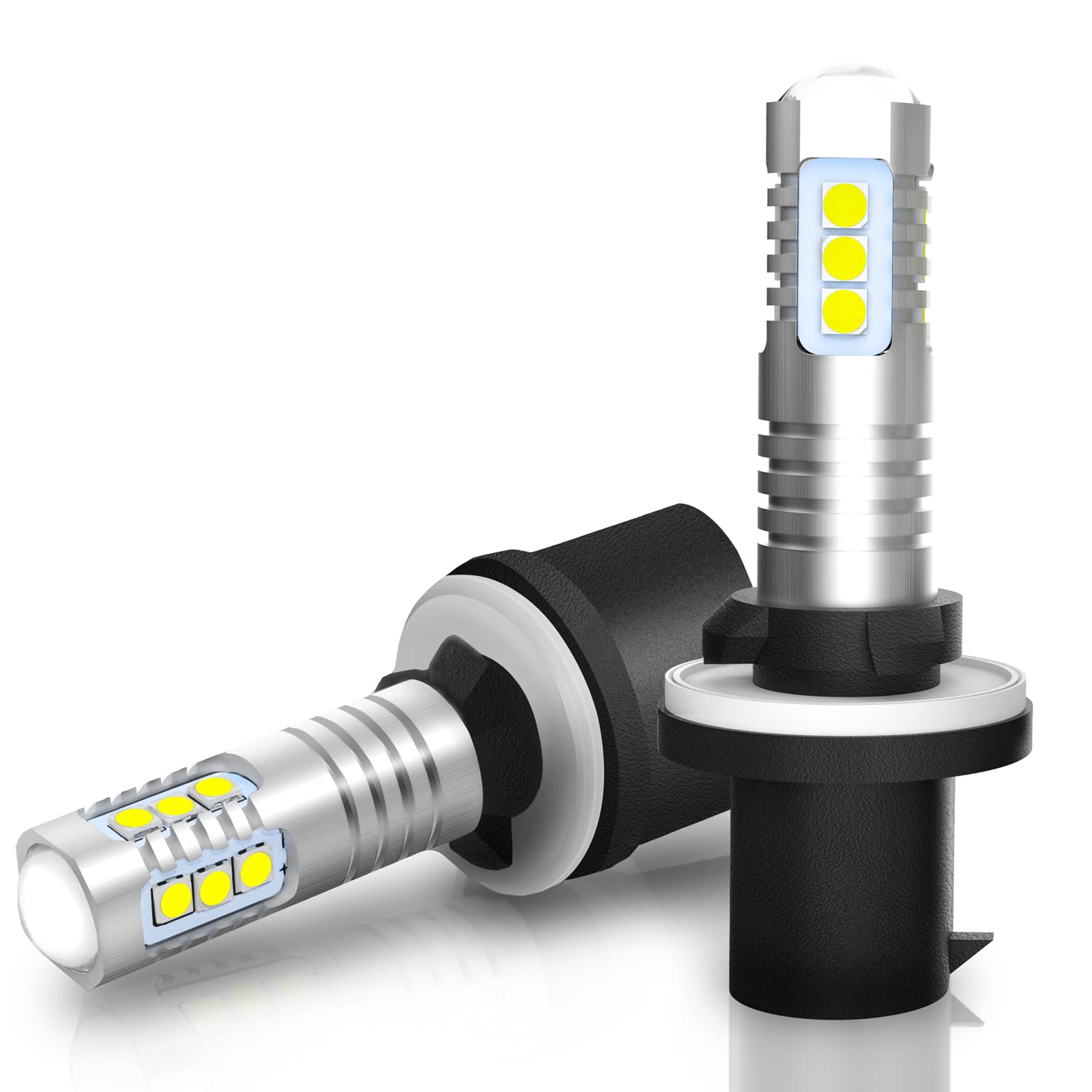 BRISHINE 880 899 LED Fog Light Bulbs 6000K Xenon White, Extremely Bright 3030 Chips 892 886 890 LED Bulbs with Projector for Car Fog Lights, Daytime Running Lights DRL(Pack of 2)