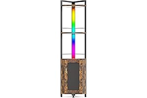 RGB Color Changing Corner Display Shelf with Built-in Bar