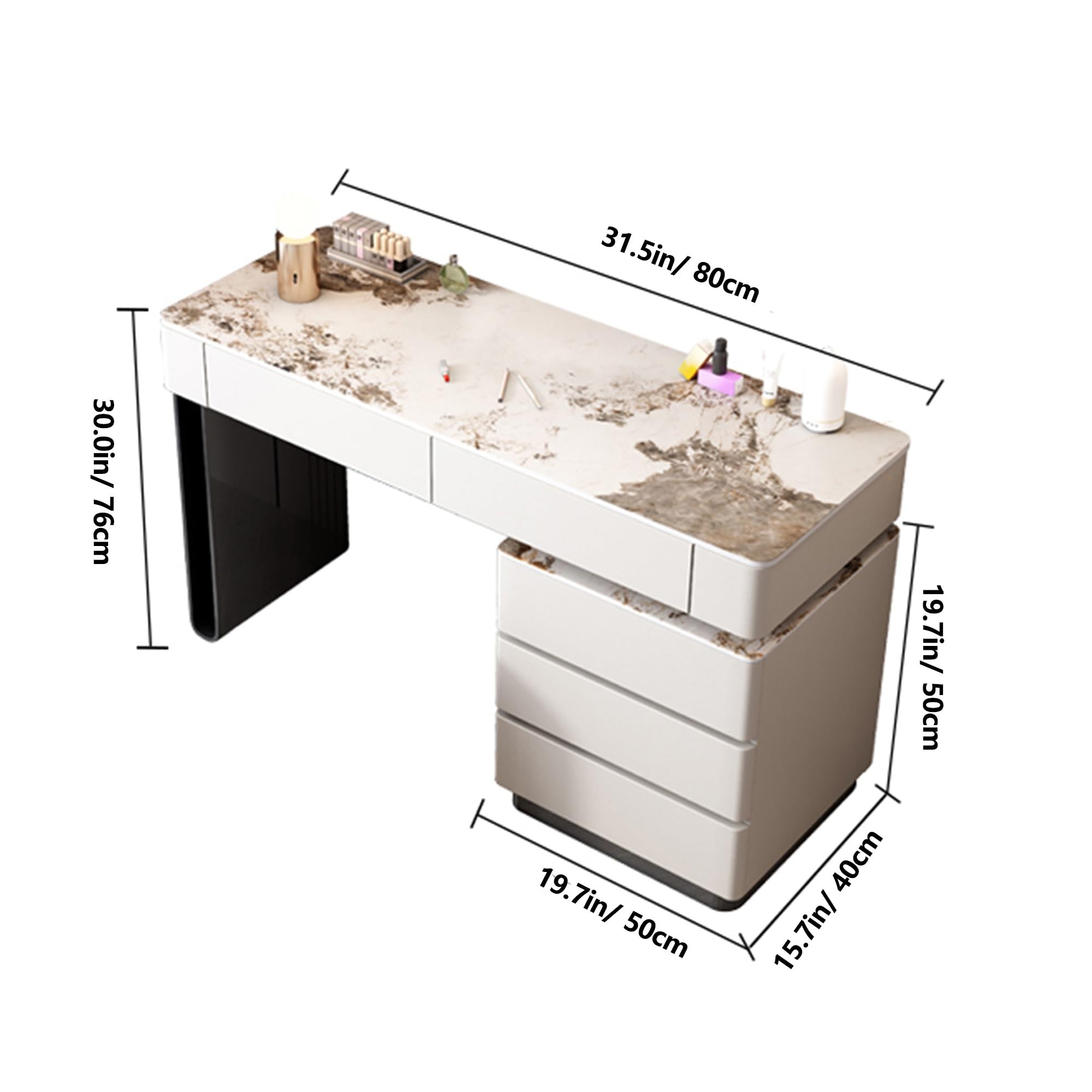 Amazon｜鏡とライトのない化粧台、ドレッサー、テーブルドレッサー