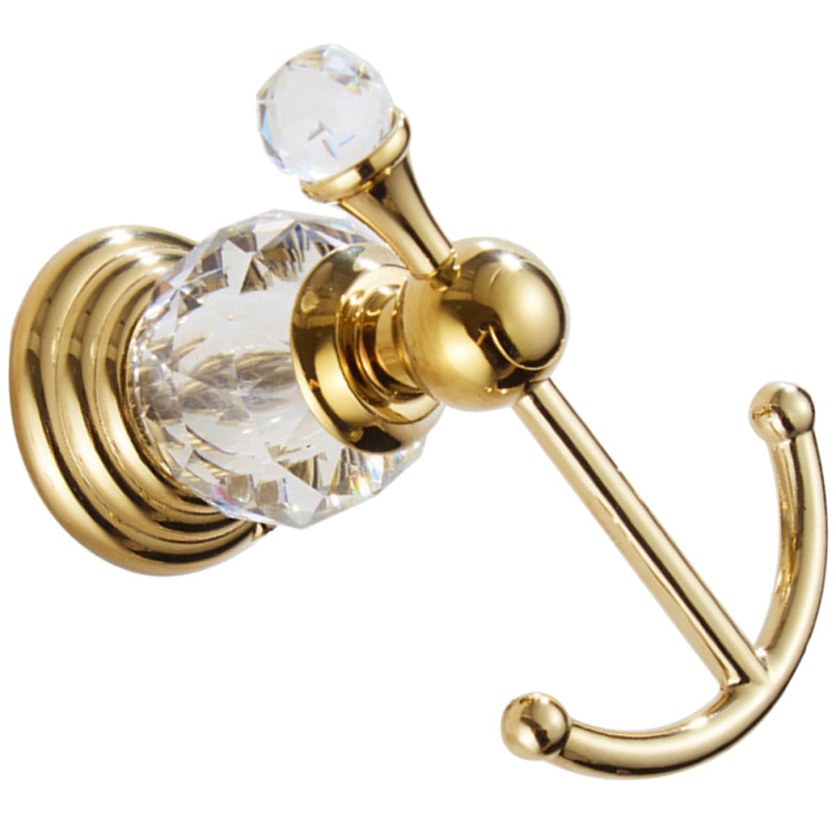 Gancho de Pared Resistente Dorado para Toallas y Batas, Gancho Compacto de Cristal para Baño y Cocina, Perchero Práctico para Colgar Toallas de Mano y Paños
