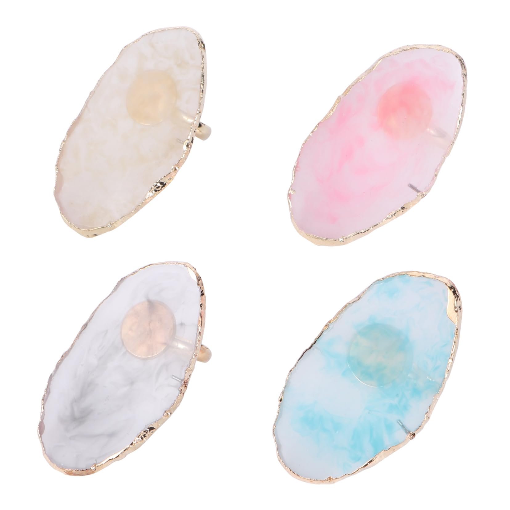 12 Piezas Paleta De Anillos Bandeja para Mezclar Esmalte De Uñas Paleta De Colores De Dibujo Anillo De Ónix Paleta De Esmalte De Uñas Pintar Ágata Tablero De Visualización Resina