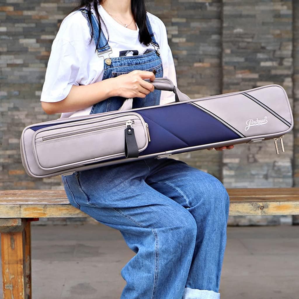 ZJIEX 3x4 Oxford Cloth Pool Cue Bag Billiard Cue Case Bag of Billiard Bags and Covers Billiard Cue Carry Bag - Holds 3 Cues and 4 Cue Rods-Black||82CM*17CM*8CM