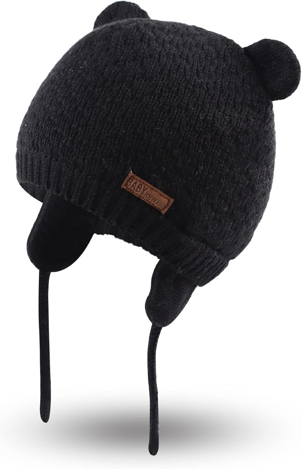 Bamery Baby Crochet Hat Infant Cute Bear Ear Beanie Toddler Boys Girls Earflap Hats for Fall Winter Warm Cap