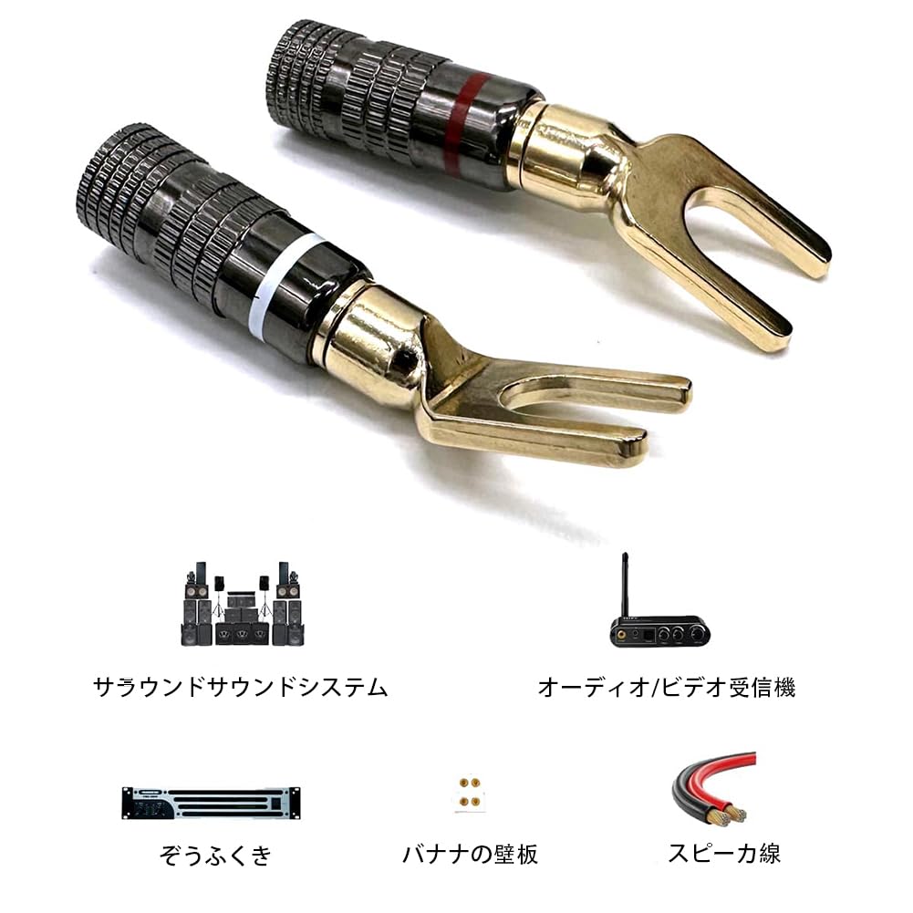 Amazon.co.jp: TUDOUZZZ Y ラグ端子 スピーカーターミナル 金メッキ