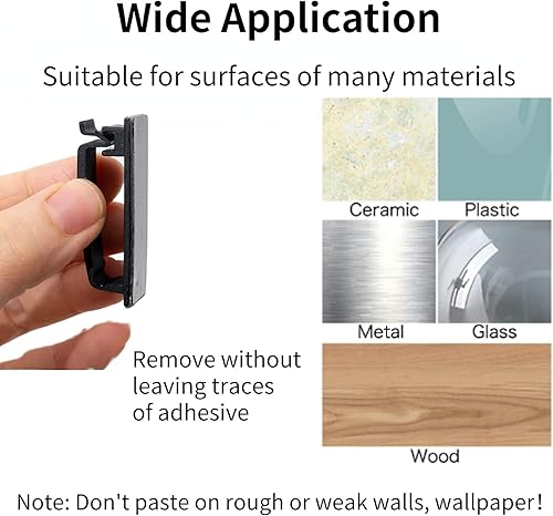 Miniatura 5 de Clips para cables, 50 unidades, clips autoadhesivos para organizar cables, organizador de cables, soportes para cables para electrodomésticos, PC,