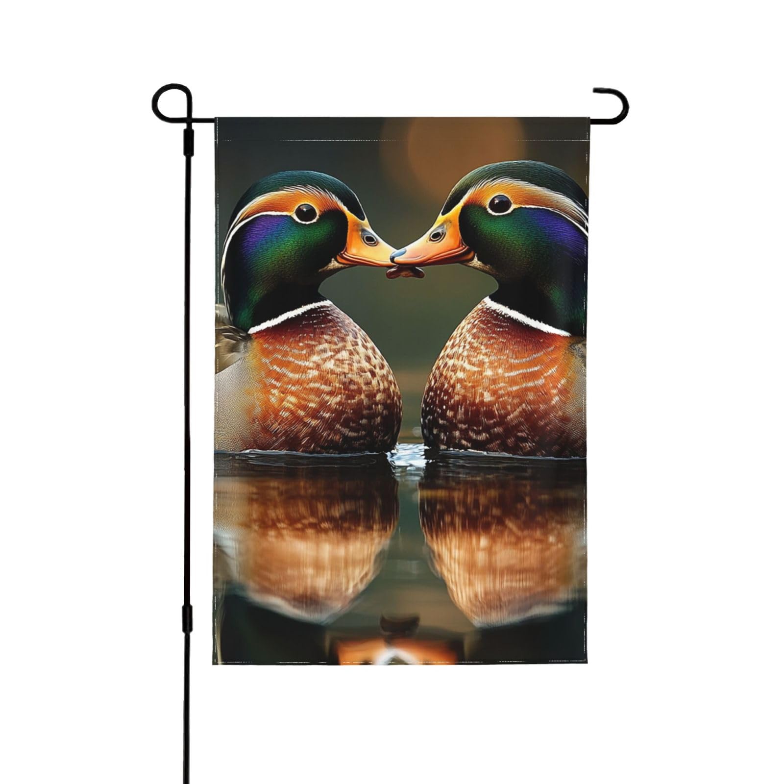 Drapeau de jardin de printemps couple animaux illustration poétique cour