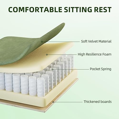 Miniatura 6 de Ferghana Silla de juegos de tela de terciopelo, silla ergonómica de respaldo alto para adultos, cómoda silla de videojuegos con reposapiés y cojín