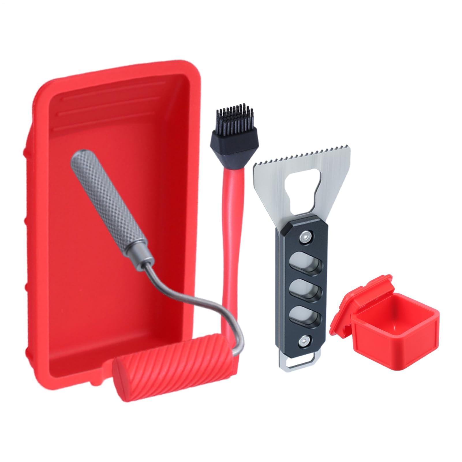 Aplicador de pegamento para madera con cepillo giratorio y esparcidor Reu, herramienta manual de 6 x 5.6 pulgadas, kit de pegamento silencioso, rodillo adhesivo de mano y rodillos de pintura para una