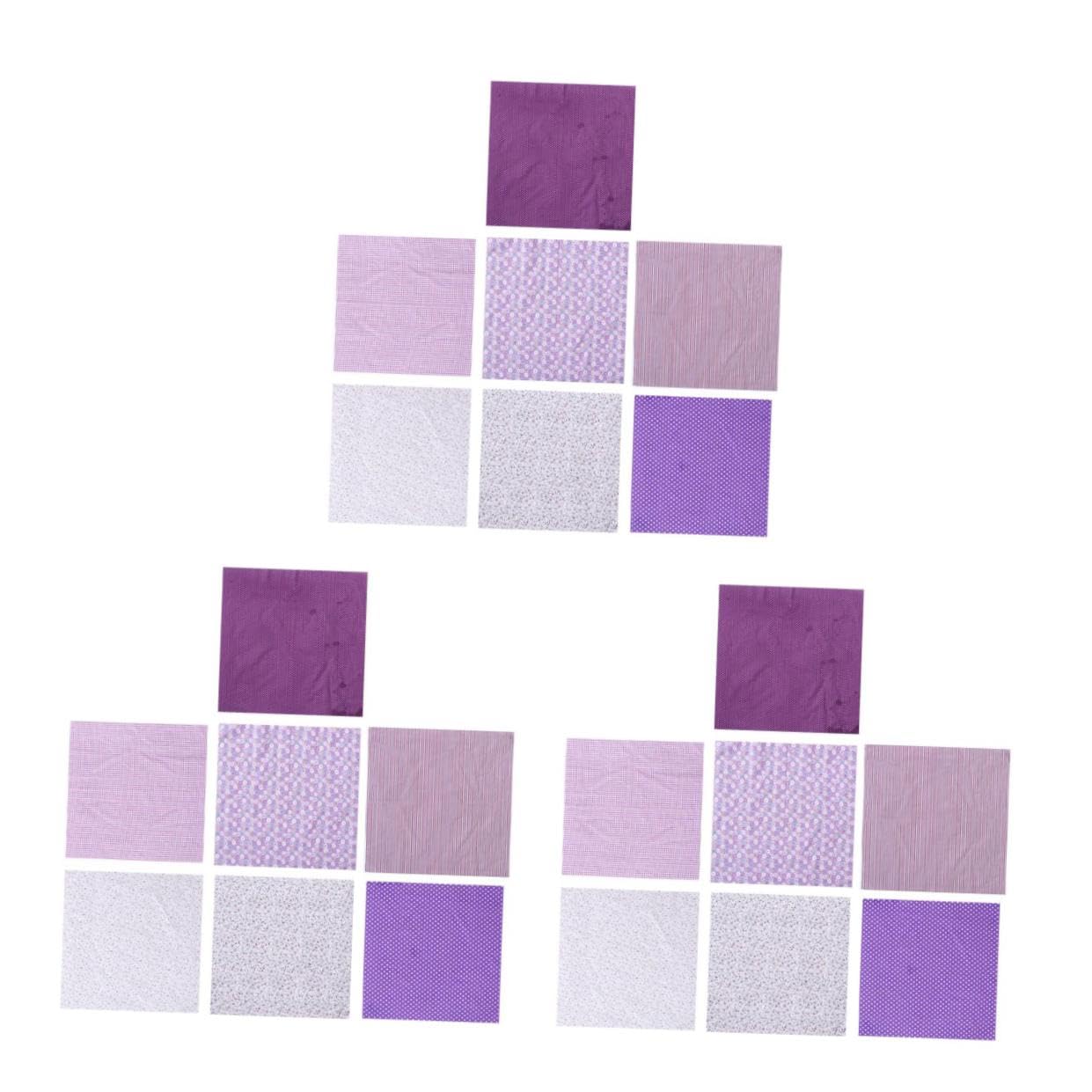 NUOBESTY 21 Pezzi Di Tessuto Patchwork Di Cotone Con Piccoli Fiori Tessuto Per Tappezzeria Viola Patchwork Floreale Quadrato Per Trapuntatura