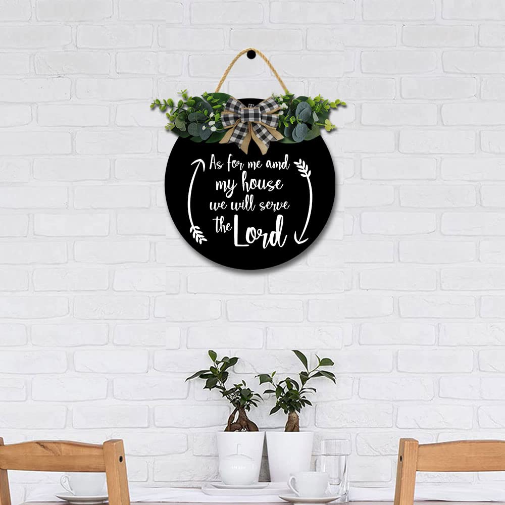 Religiöses Holzschild 'As For Me And My House...' – 38x29 Cm, Rustikale Wanddekoration – Für Wohnzimmer & Haustür