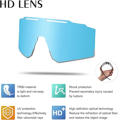 Vista 87 de OULAIQI Cycling Sunglasses Polarized Sunglasses for Cycling Men Women with 1 Lens or 3 Interchangeable Lens Baseball Glasses