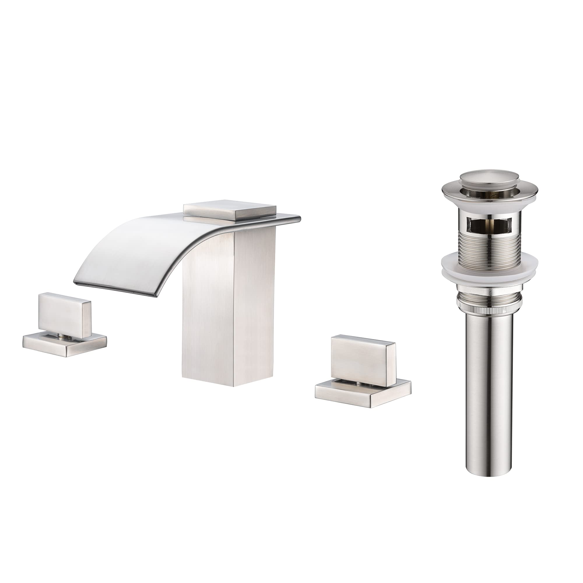 Hcfyauis Widespread Bathroom Faucet S1408nw-Vg + Brushed Nickel Pop Up Drain S7304n